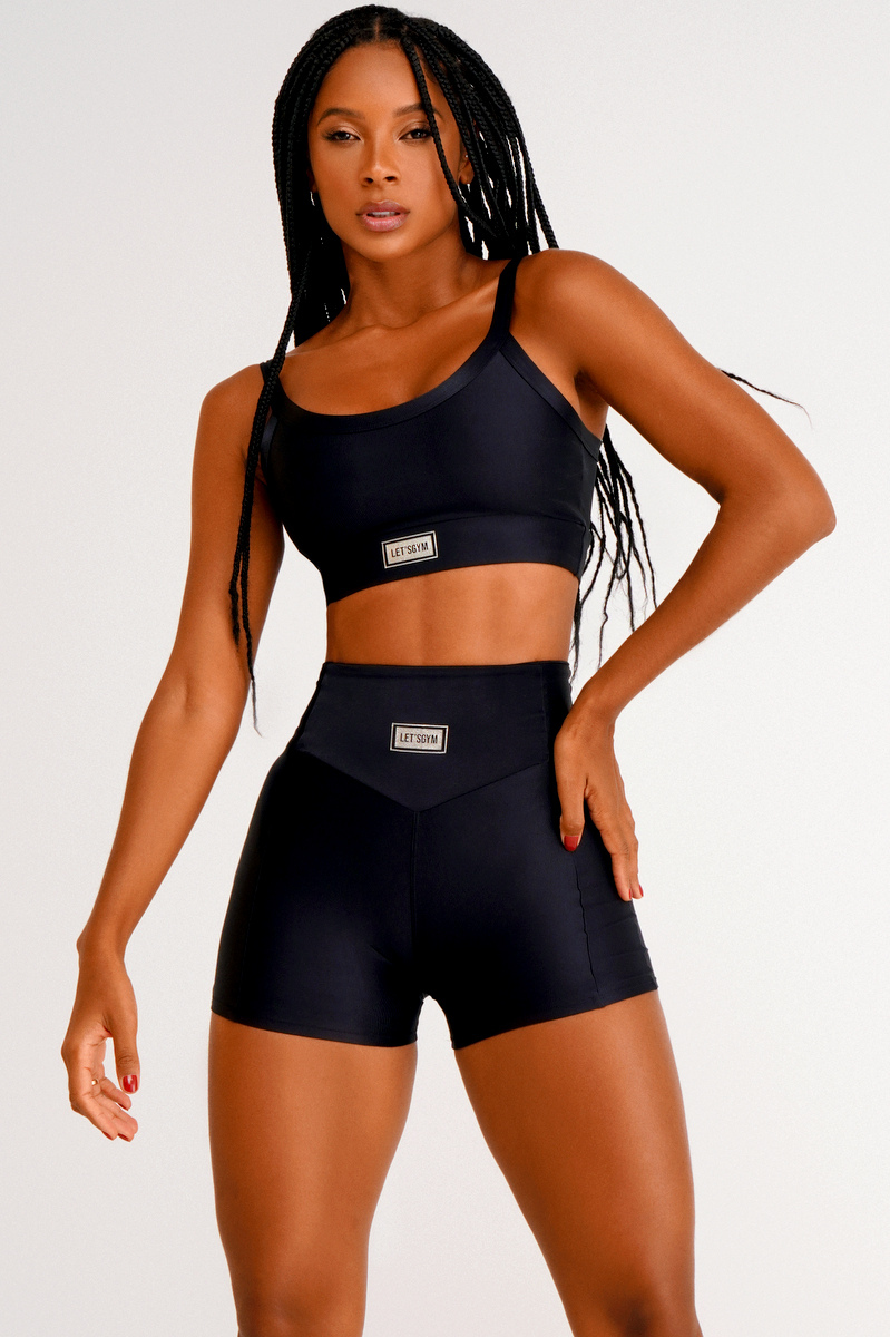 Lets Gym - Short Bright Black - 2143APT