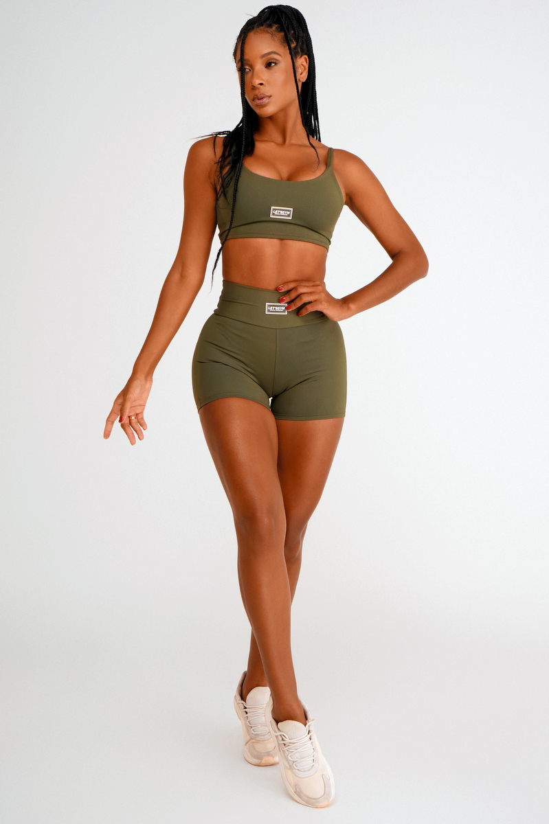 Lets Gym - Short Basic Colors Military Green - 1714VDM