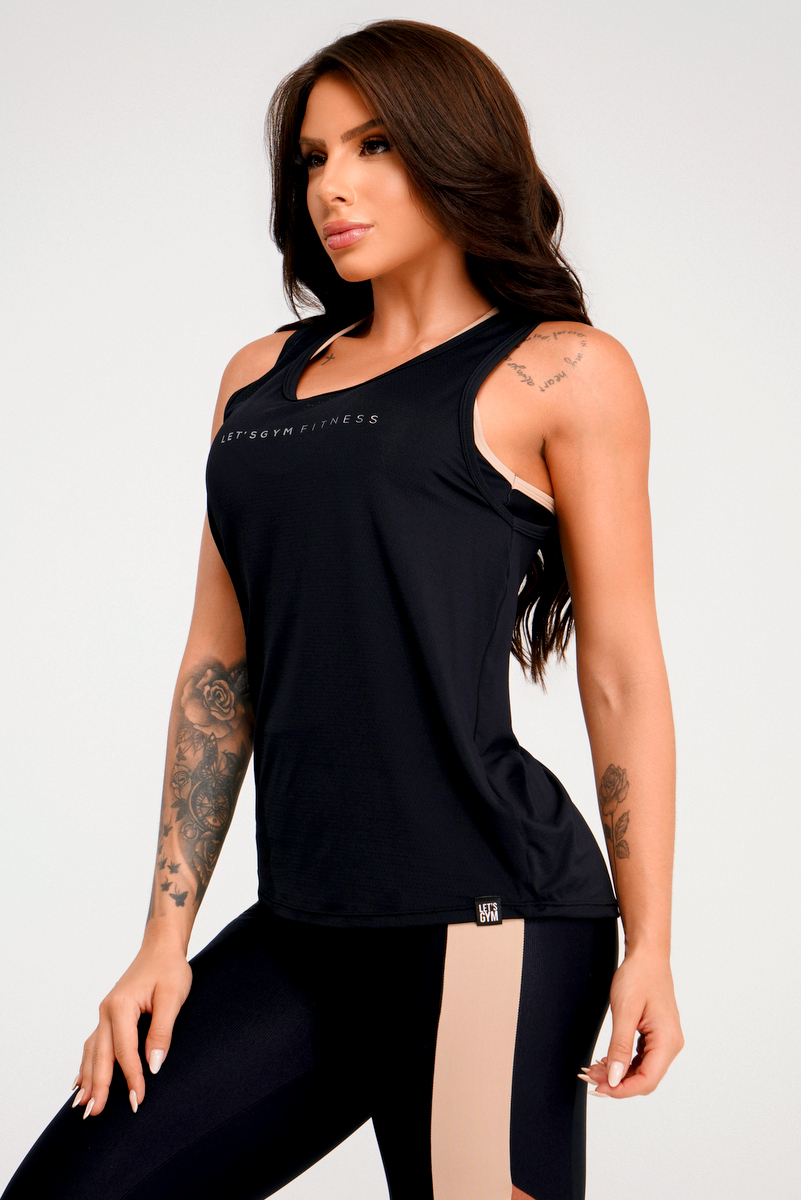 Lets Gym - Tank Shirt Lit Black - 2371PT