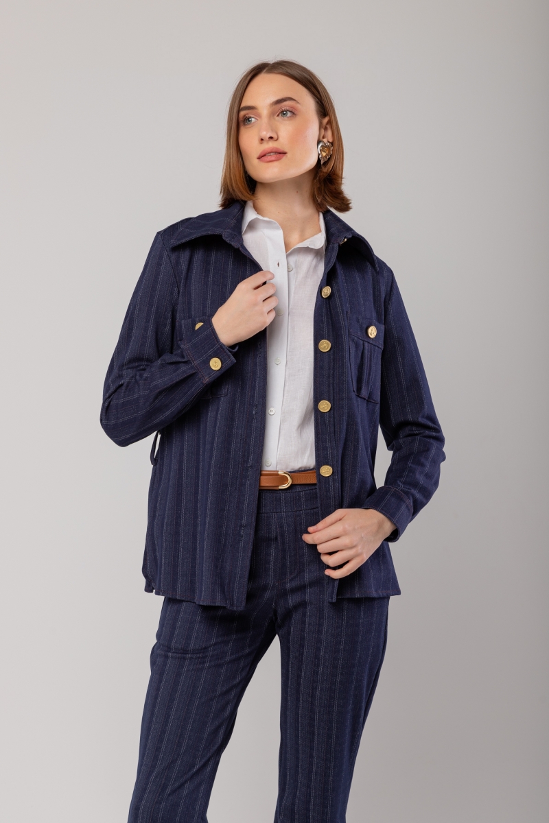 Hidrogênio - NAVY JEANS PINKSTRIPE SHIRT - 20022004