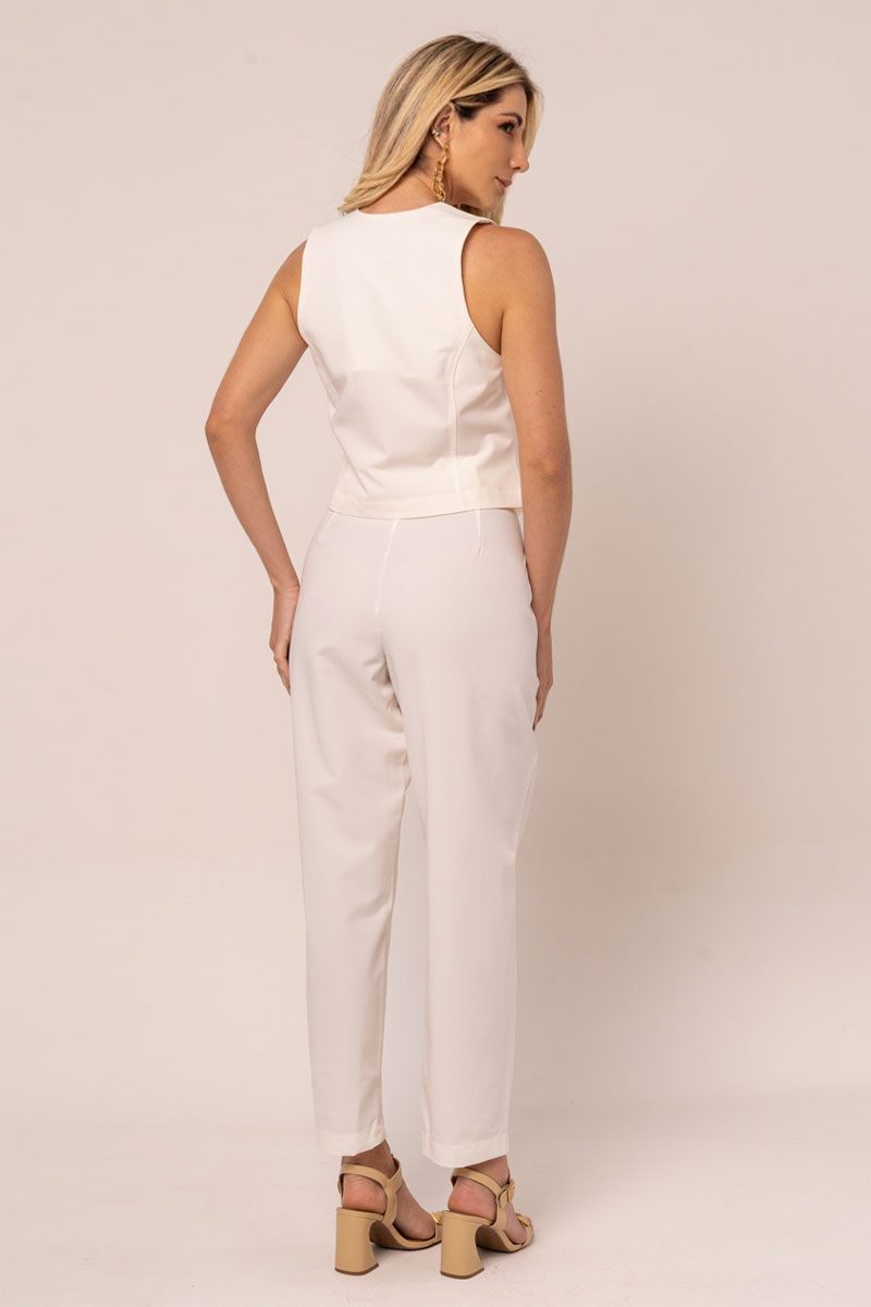 Miss Misses - Pants Miss Misses Tailoring With Front Pocket Off White - 54293030