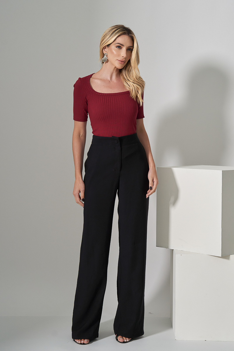 Miss Misses - Pants Miss Misses Tailoring Wide Leg With Pocket Black - 54301001