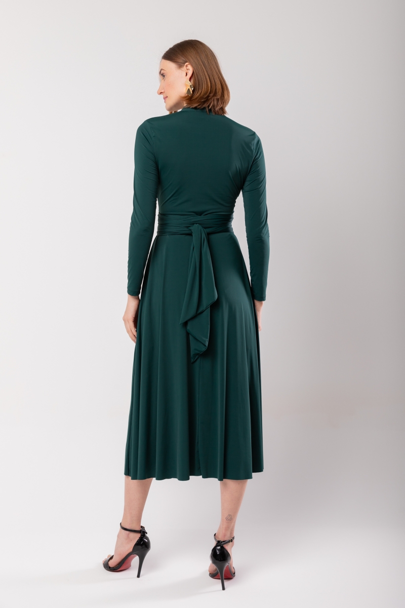 Hidrogênio - DARK GREEN WHEEL MIDI DRESS - 19974493