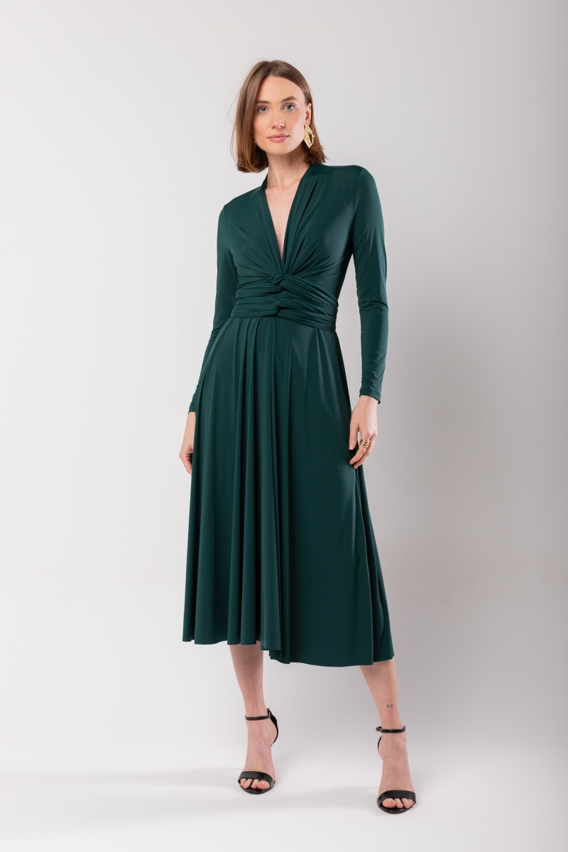 Hidrogênio - DARK GREEN WHEEL MIDI DRESS - 19974493