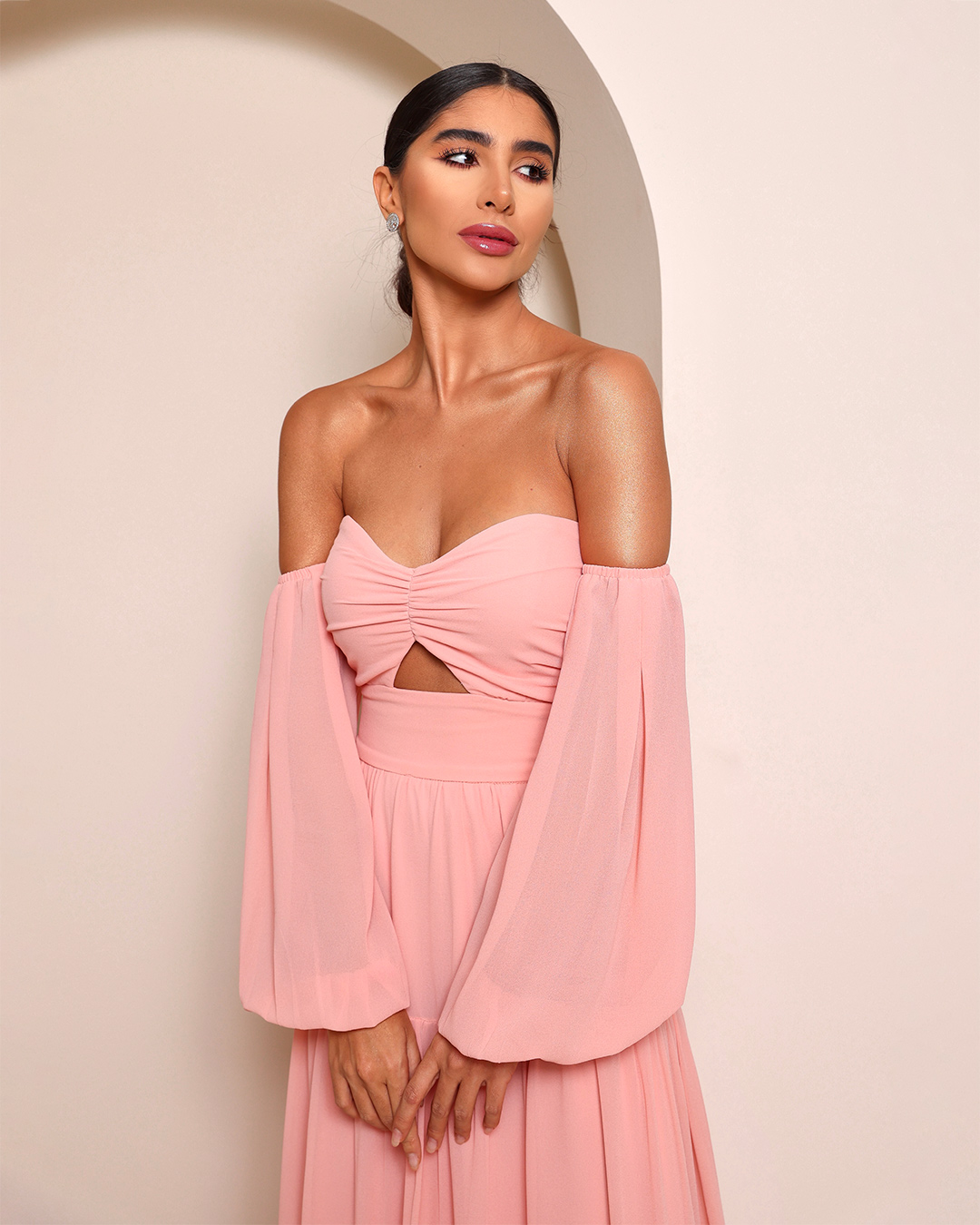 Dot Clothing - Vestido Dot Clothing Longo Ciganinha Rose - 1689ROSE