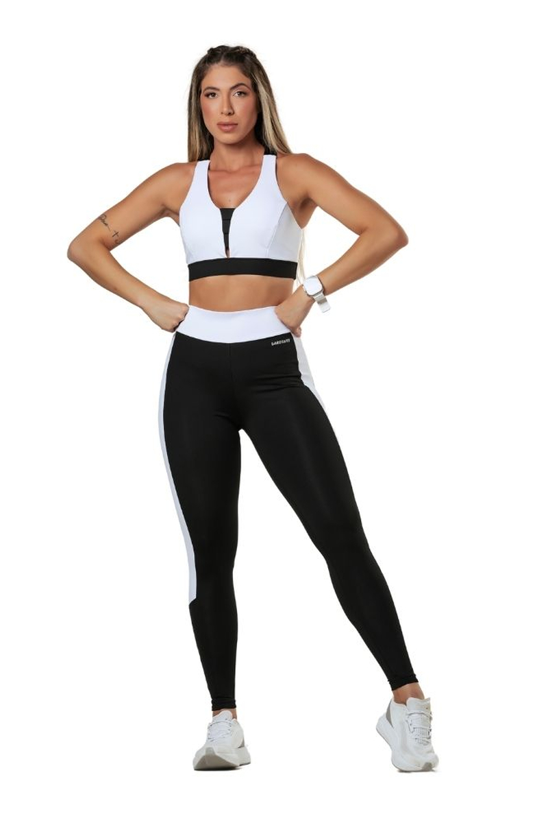 Garotafit - Conjunto Angkor Preto/branco - FCS347AB