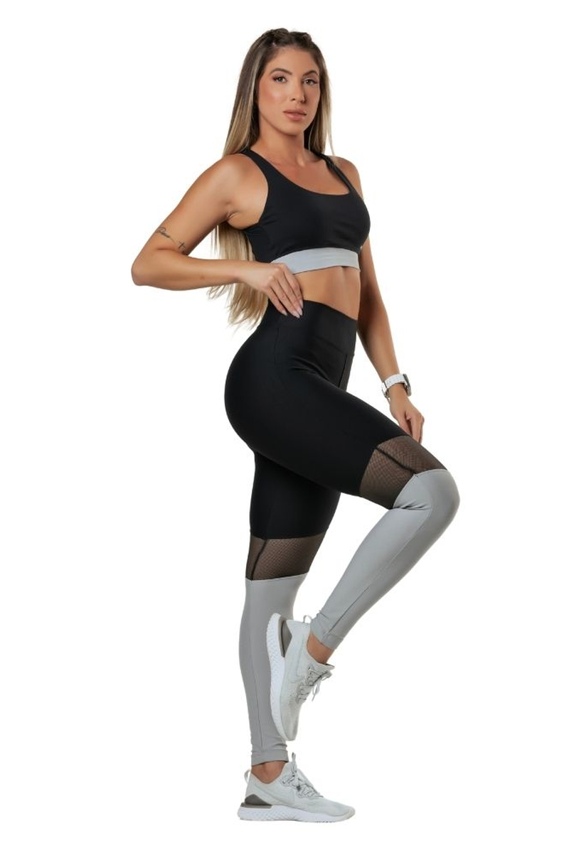 Garotafit - Conjunto Himalaia Preto/cinza - FCS352AC