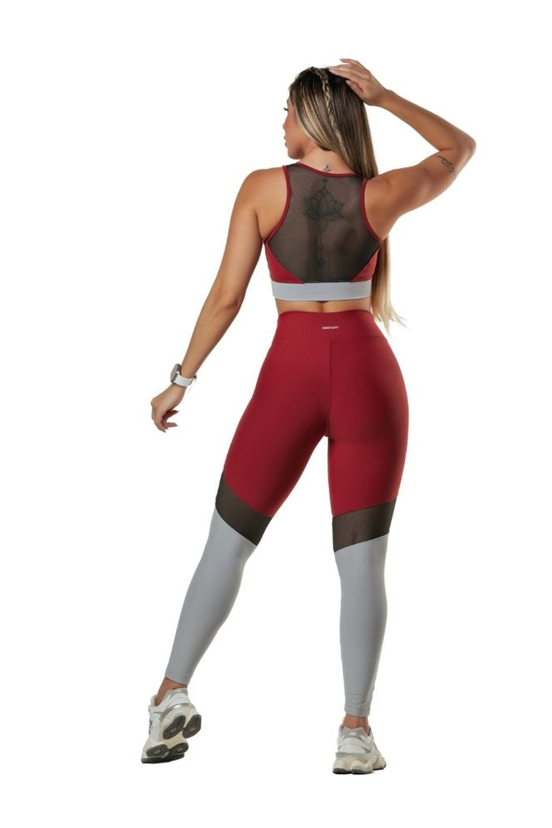 Garotafit - Conjunto Himalaia Vermelho/cinza - FCS352FC