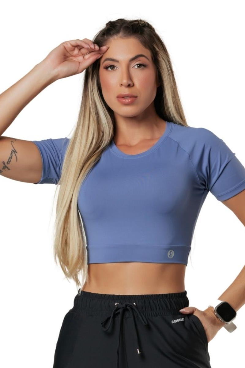 Garotafit - Blusa Kamet Azul Jeans - BL226LJ