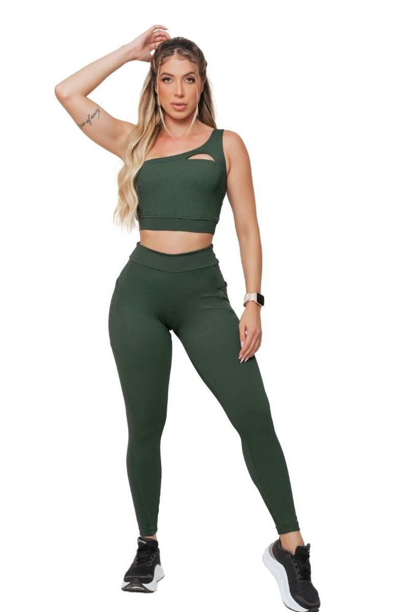 Garotafit - Dark Green Pantanal Set - FCS337HE