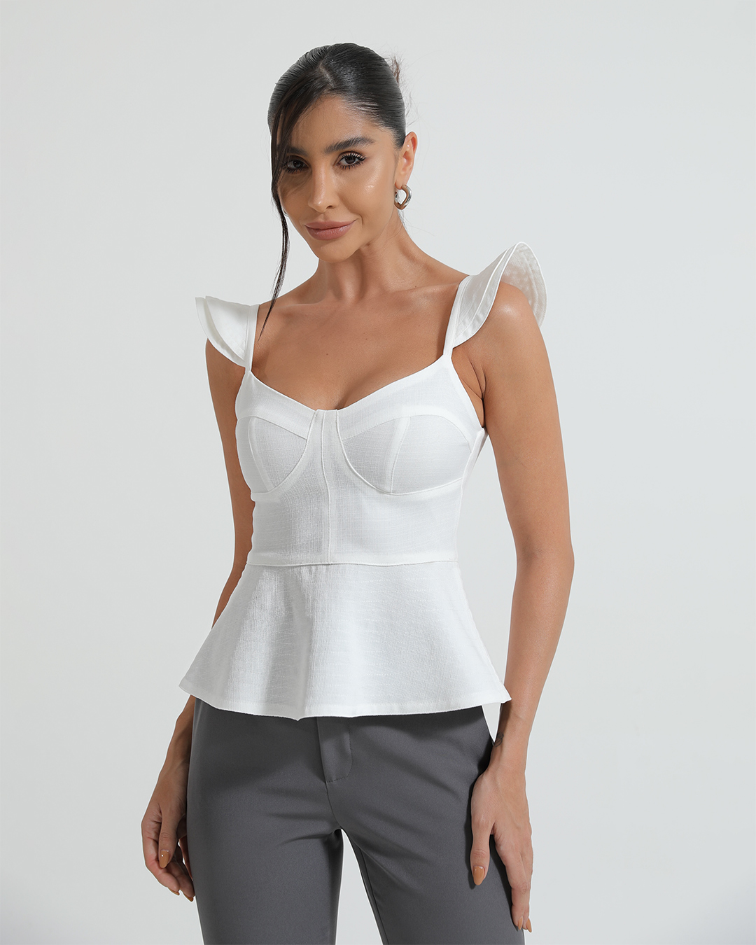 Dot Clothing - Shirt Dot Clothing Peplum Offwhite - 2264OFF