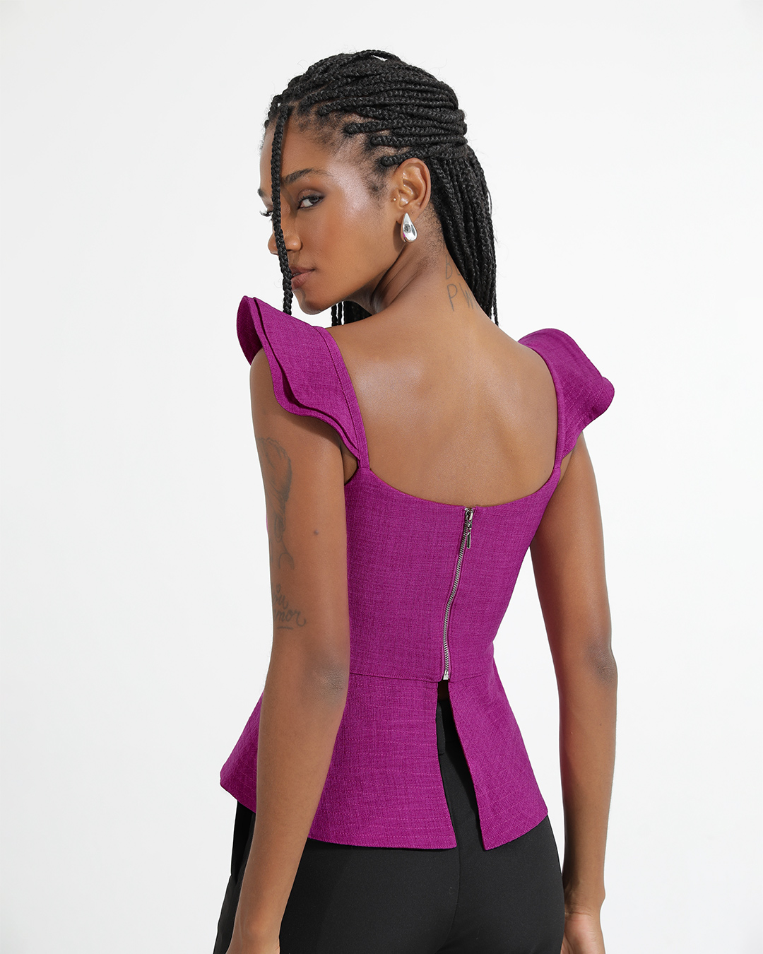 Dot Clothing - Shirt Dot Clothing Peplum Fuchsia - 2264FUCSIA