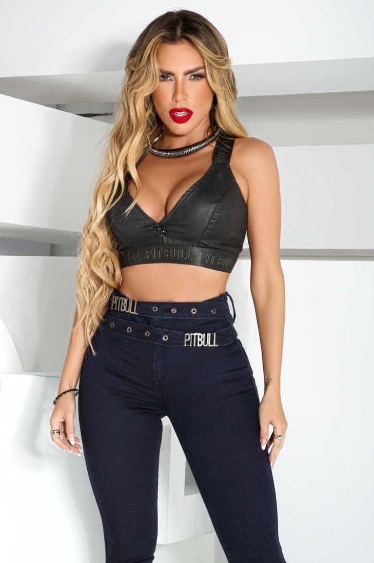 Pit Bull Jeans - Pit Bull Black Cropped Top - 80634