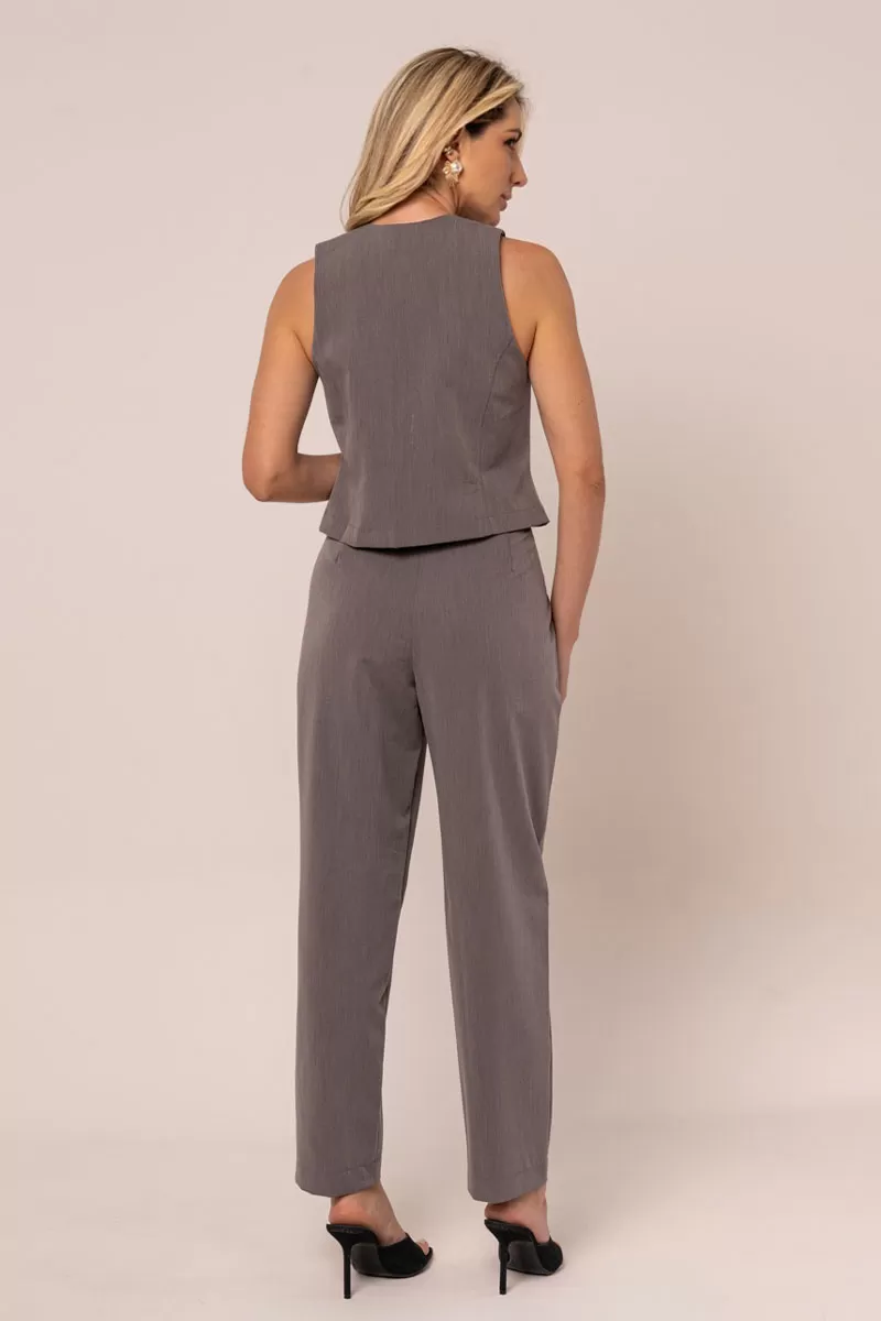 Miss Misses - Pants Miss Misses Tailoring With Lead Front Pocket - 54293CINZA