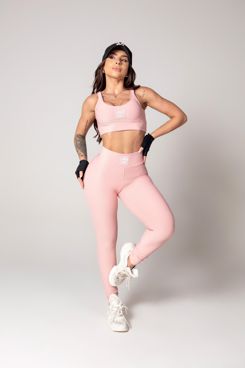 Hipkini - Pink Ribbed Athleisure Legging - 33330592