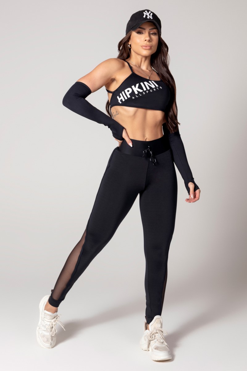 Hipkini - Legging Athleisure Preta com Amarração - 33330596