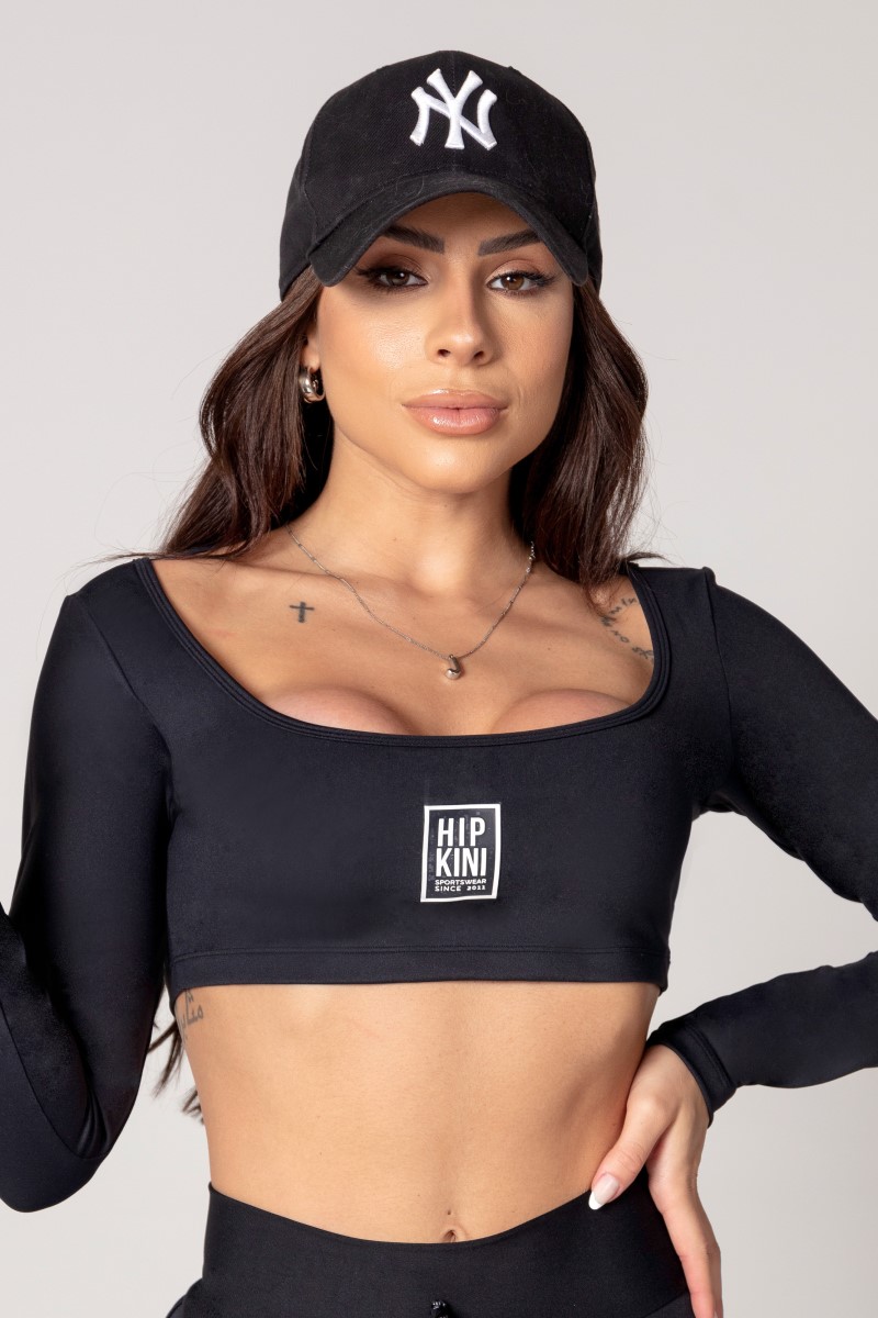 Hipkini - Black Long Sleeve Athleisure Top - 33330597