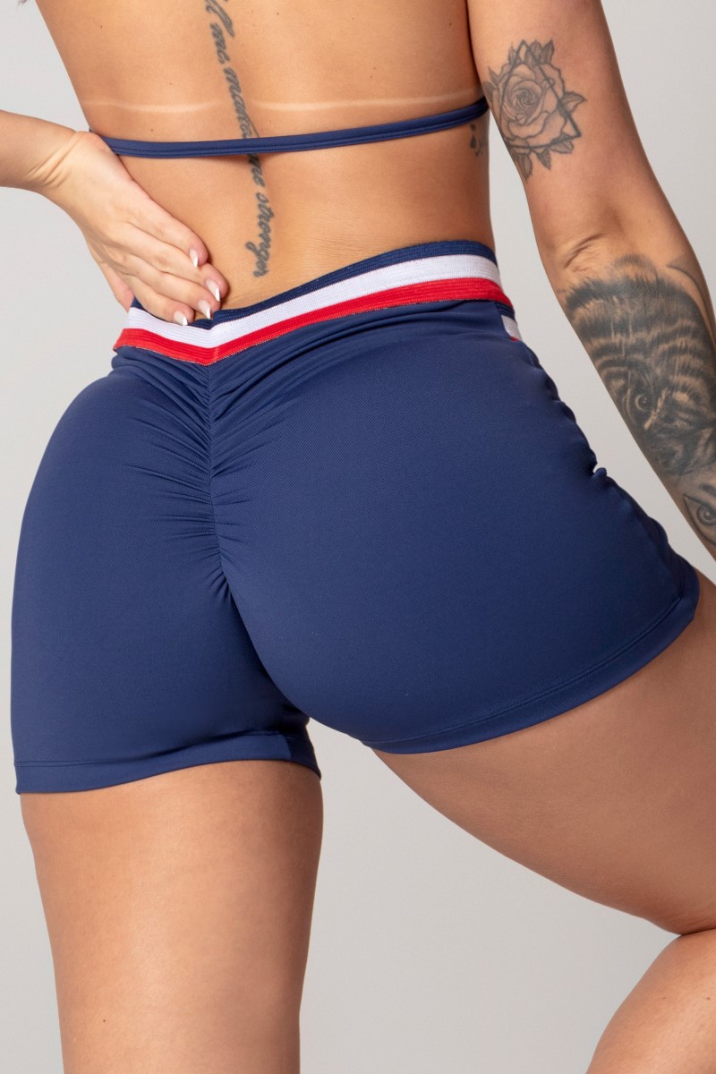 Hipkini - Navy Blue Athleisure Shorts with Elastic Waistband - 33330603