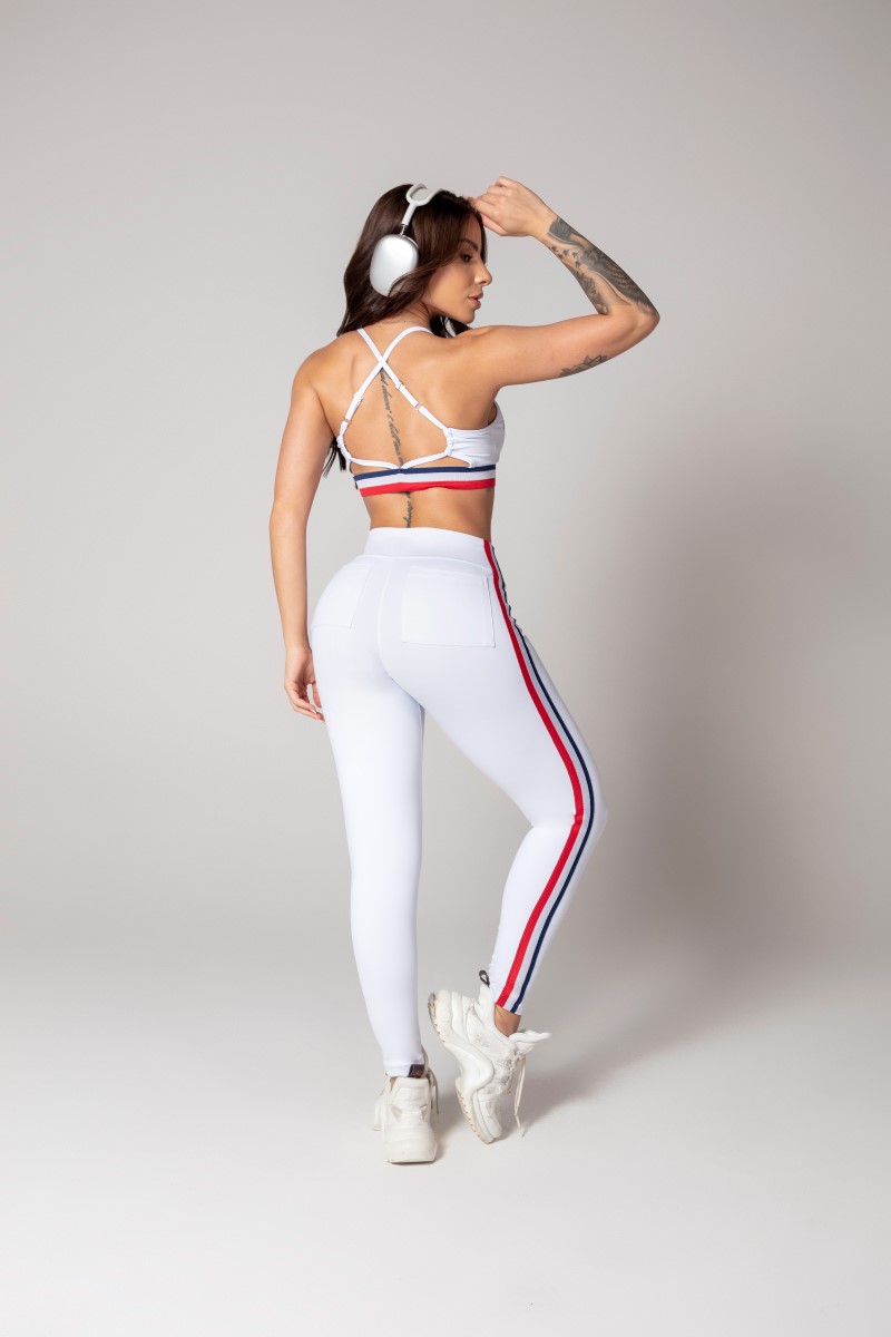 Hipkini - Legging Athleisure Branco com Silk no cós - 33330602