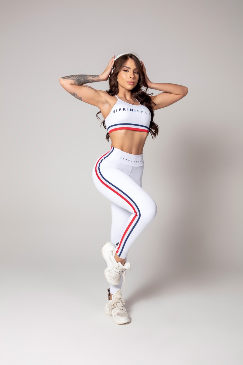 Hipkini - White Athleisure Leggings with Silk on the waistband - 33330602