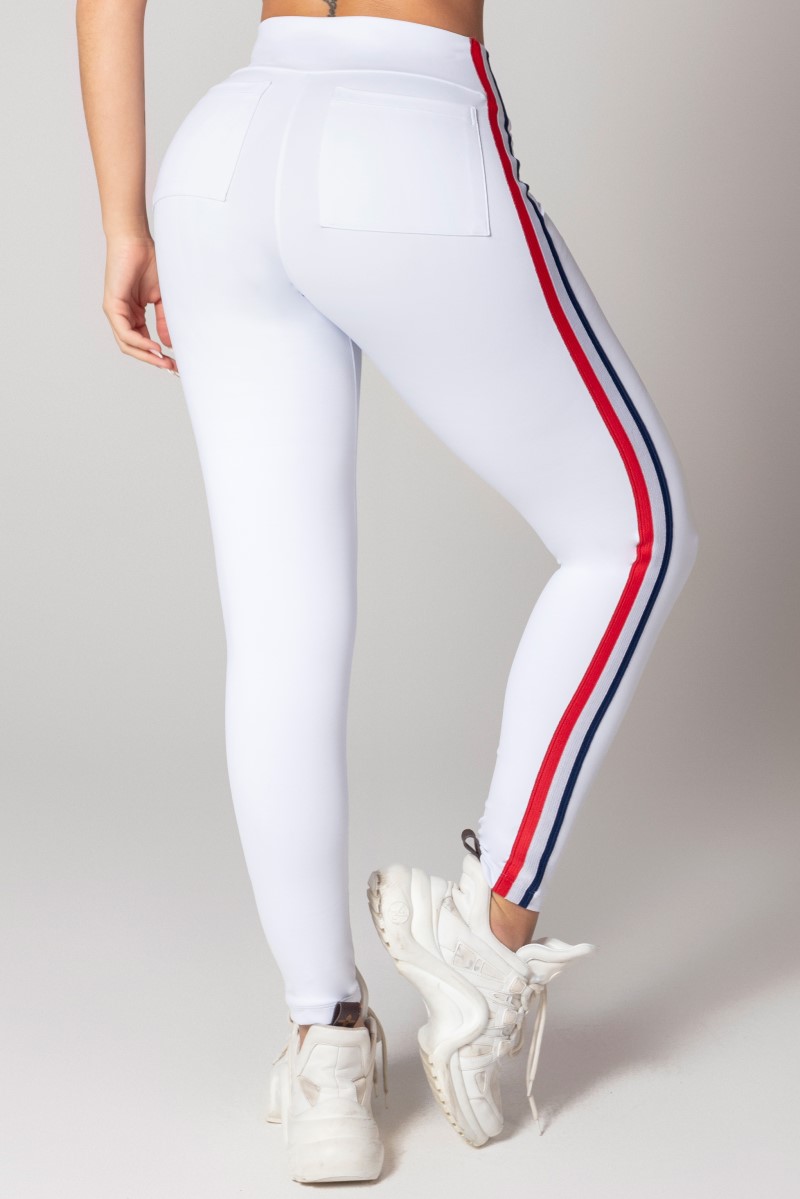 Hipkini - White Athleisure Leggings with Silk on the waistband - 33330602