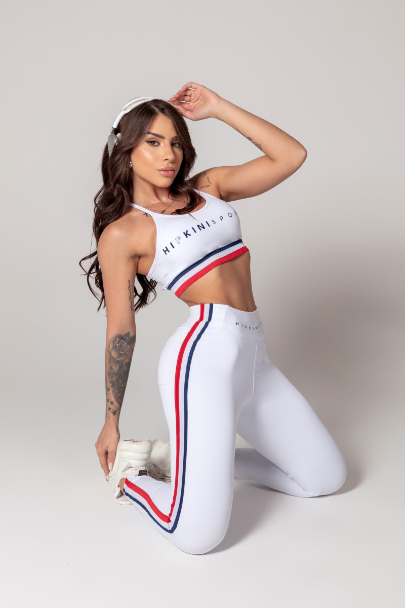 Hipkini - White Athleisure Leggings with Silk on the waistband - 33330602