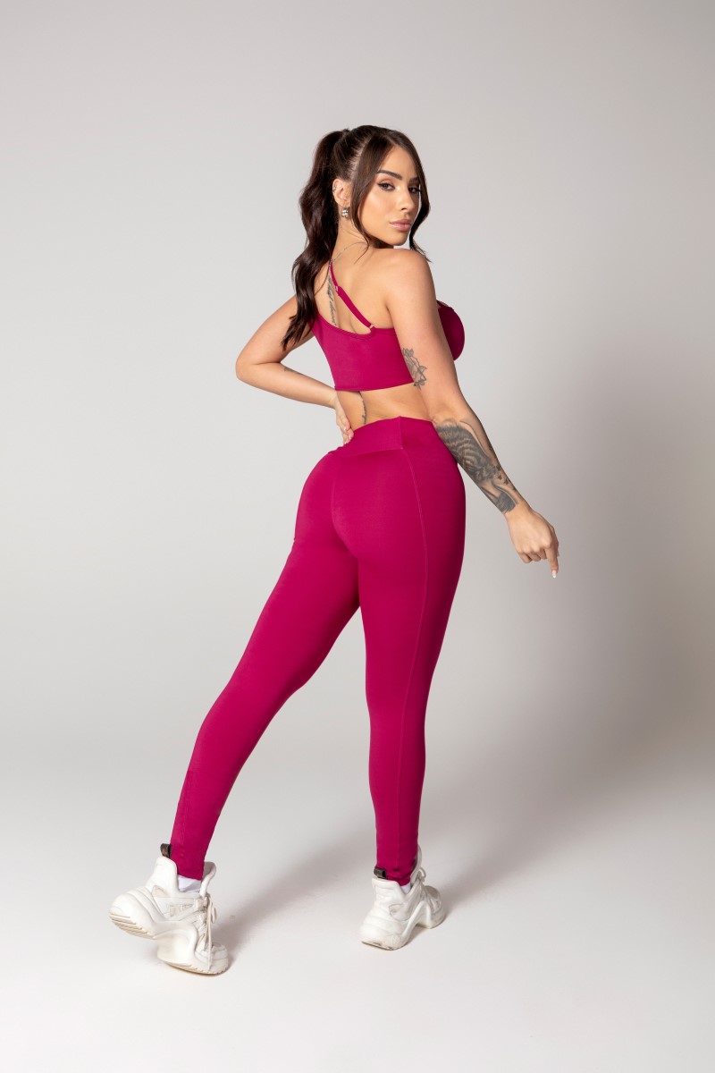 Hipkini - Burgundy Athleisure Legging with Silk - 33330616