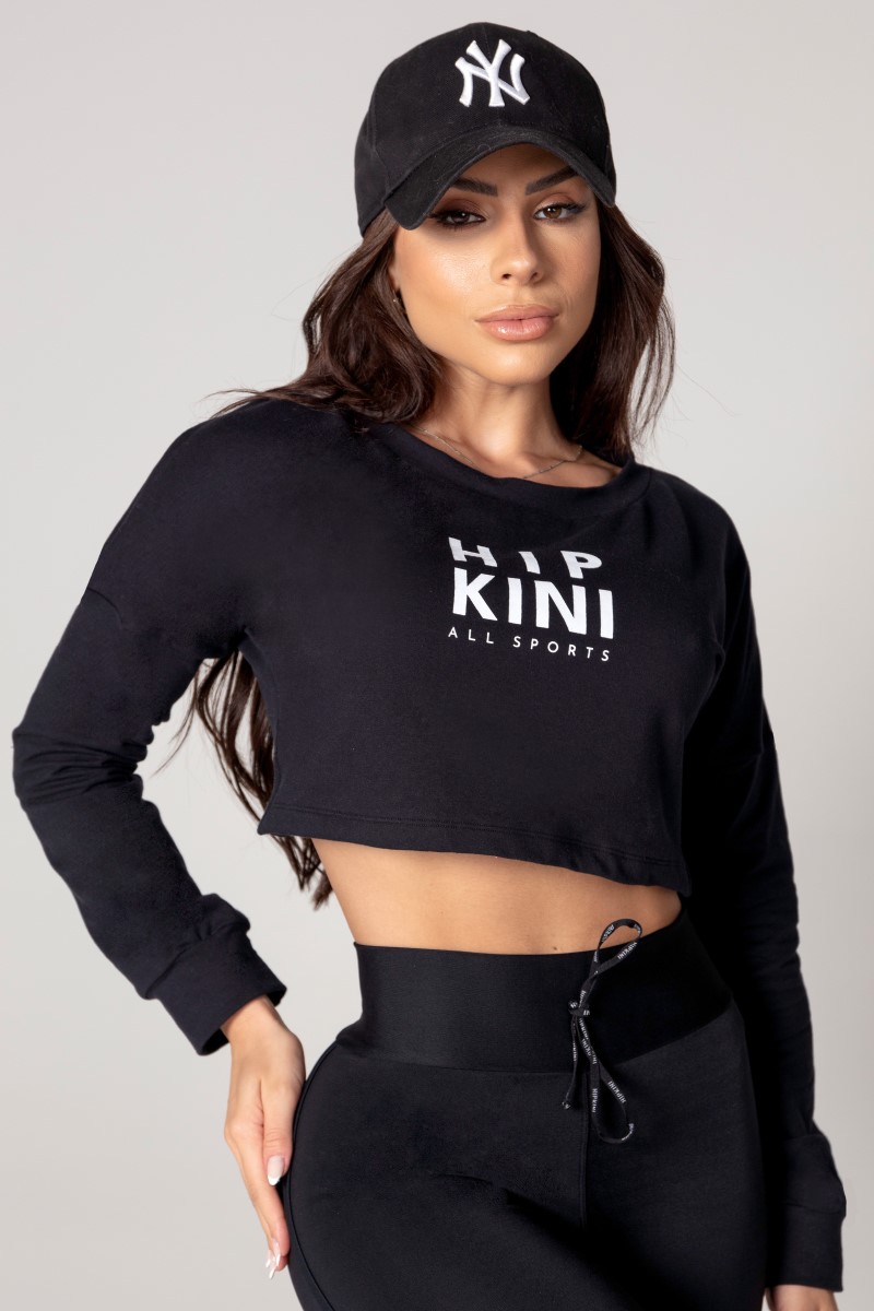 Hipkini - Blusa Athleisure Preta de Moletom - 33330541