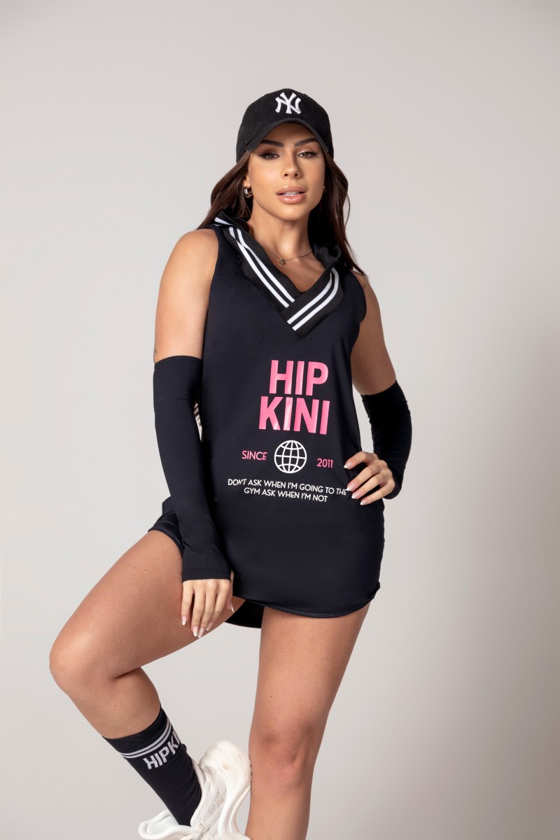 Hipkini - Camisetão Athleisure Preto com Capuz - 33330559