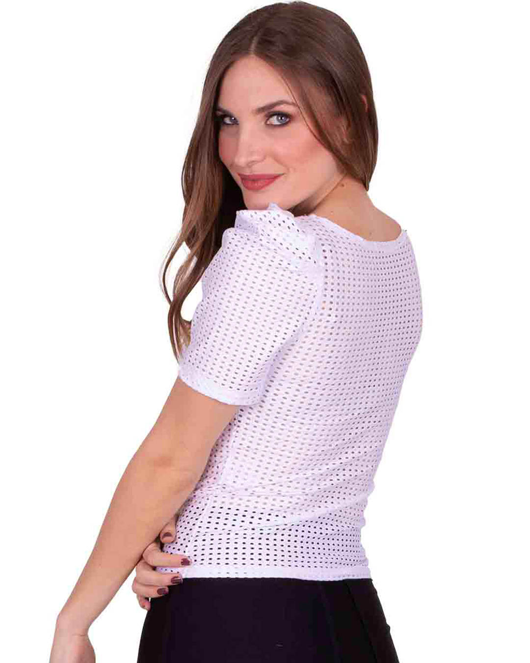 Miss Misses - Miss Misses Laise Shirt with Puffed Sleeves White - 90045BRANCO