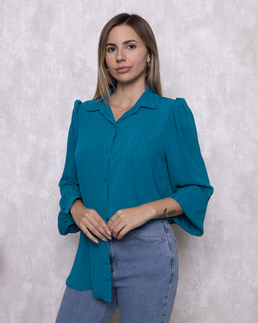 Innocence - Innocence Pleat Shirt Blue - 10871AZUL