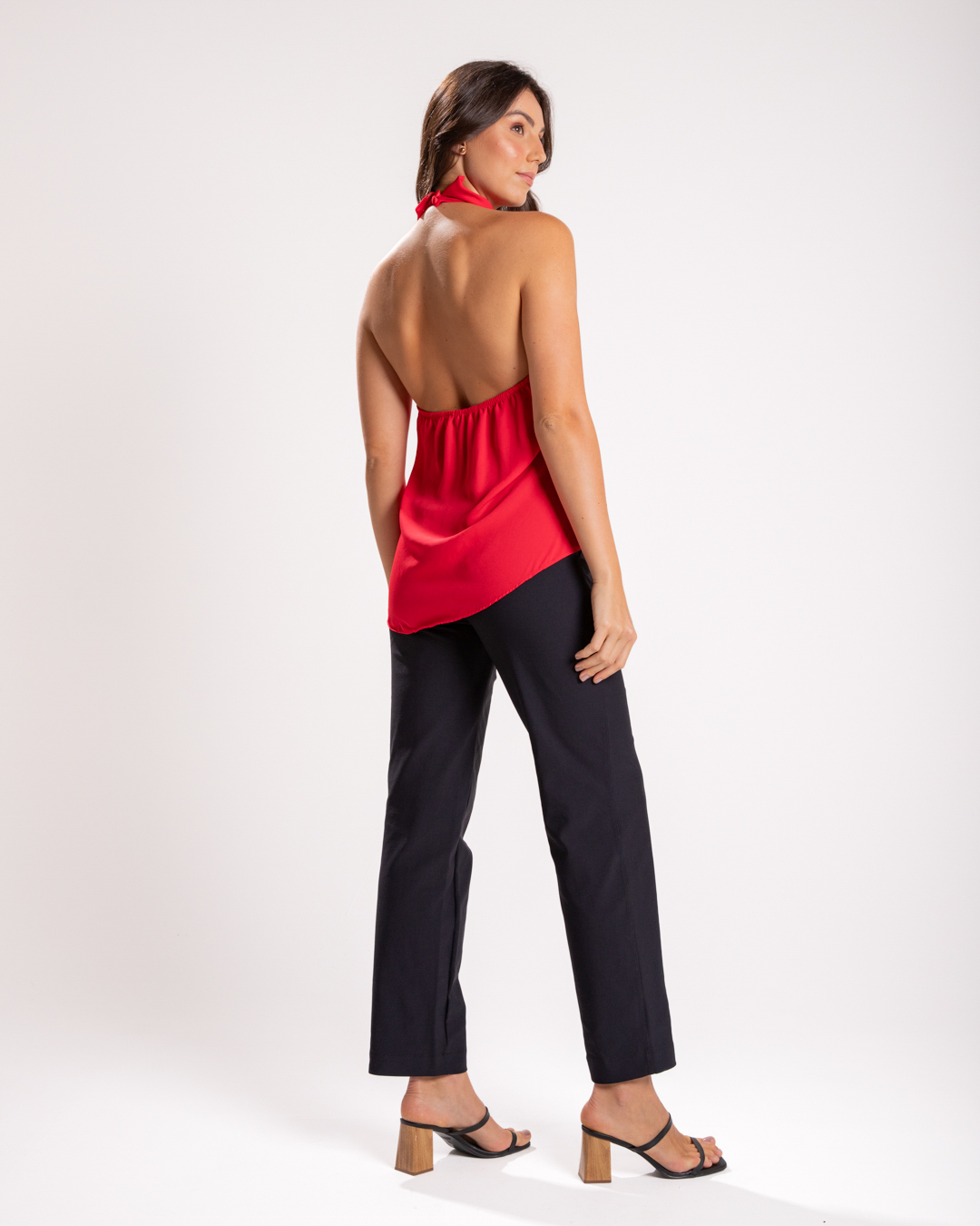 Miss Misses - Miss Misses Chiffon Halter Shirt Red - 54117VERMELHO