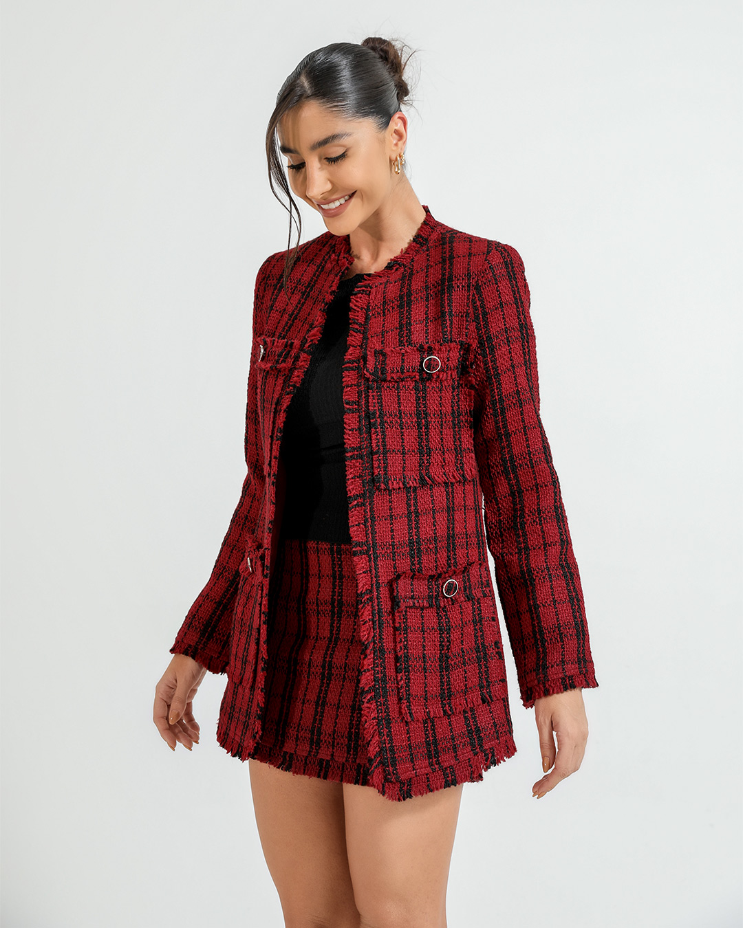 Dot Clothing - Set Dot Clothing Shorts and Red Tweedy Blazer - 2377VERMELHO