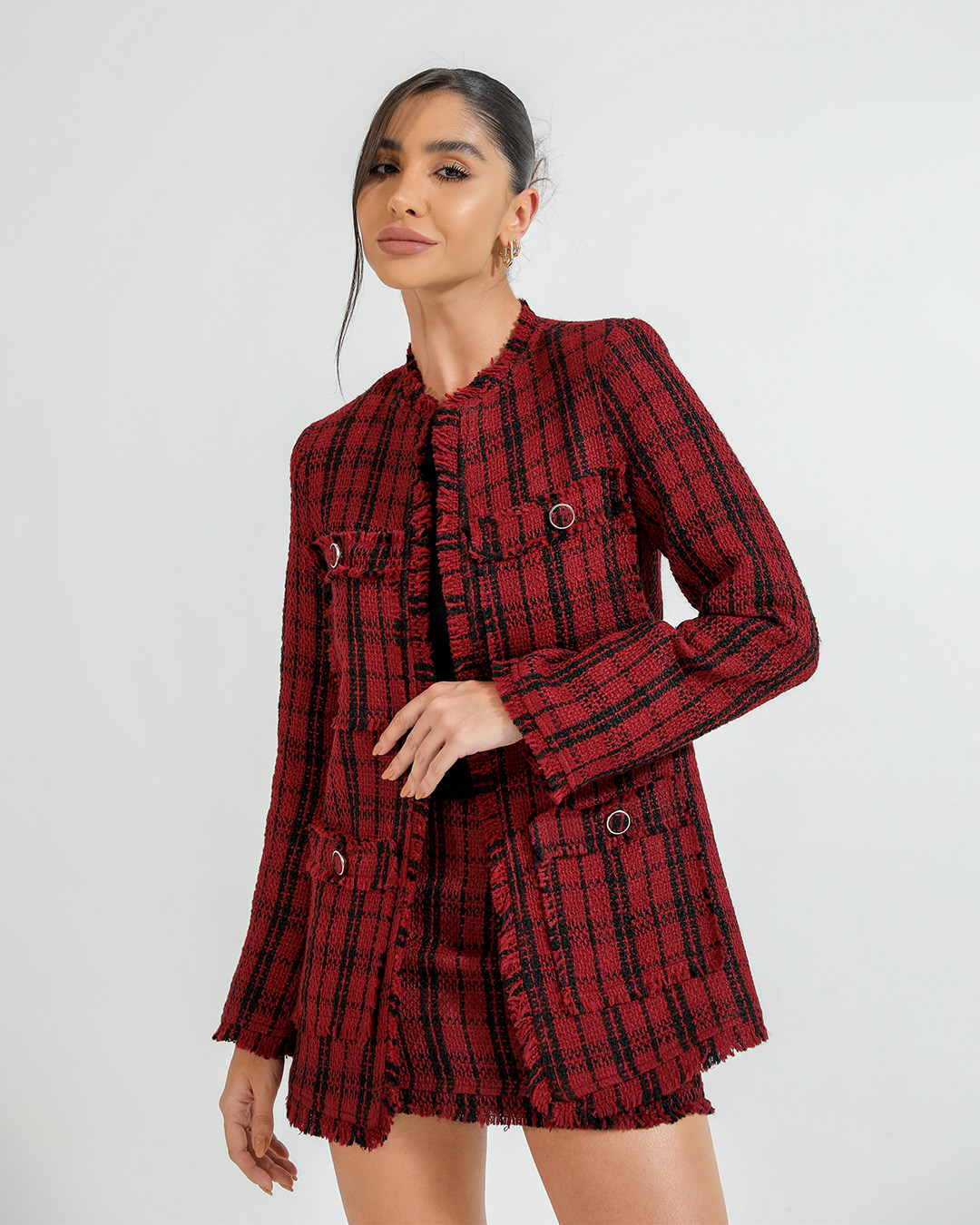 Dot Clothing - Set Dot Clothing Shorts and Red Tweedy Blazer - 2377VERMELHO