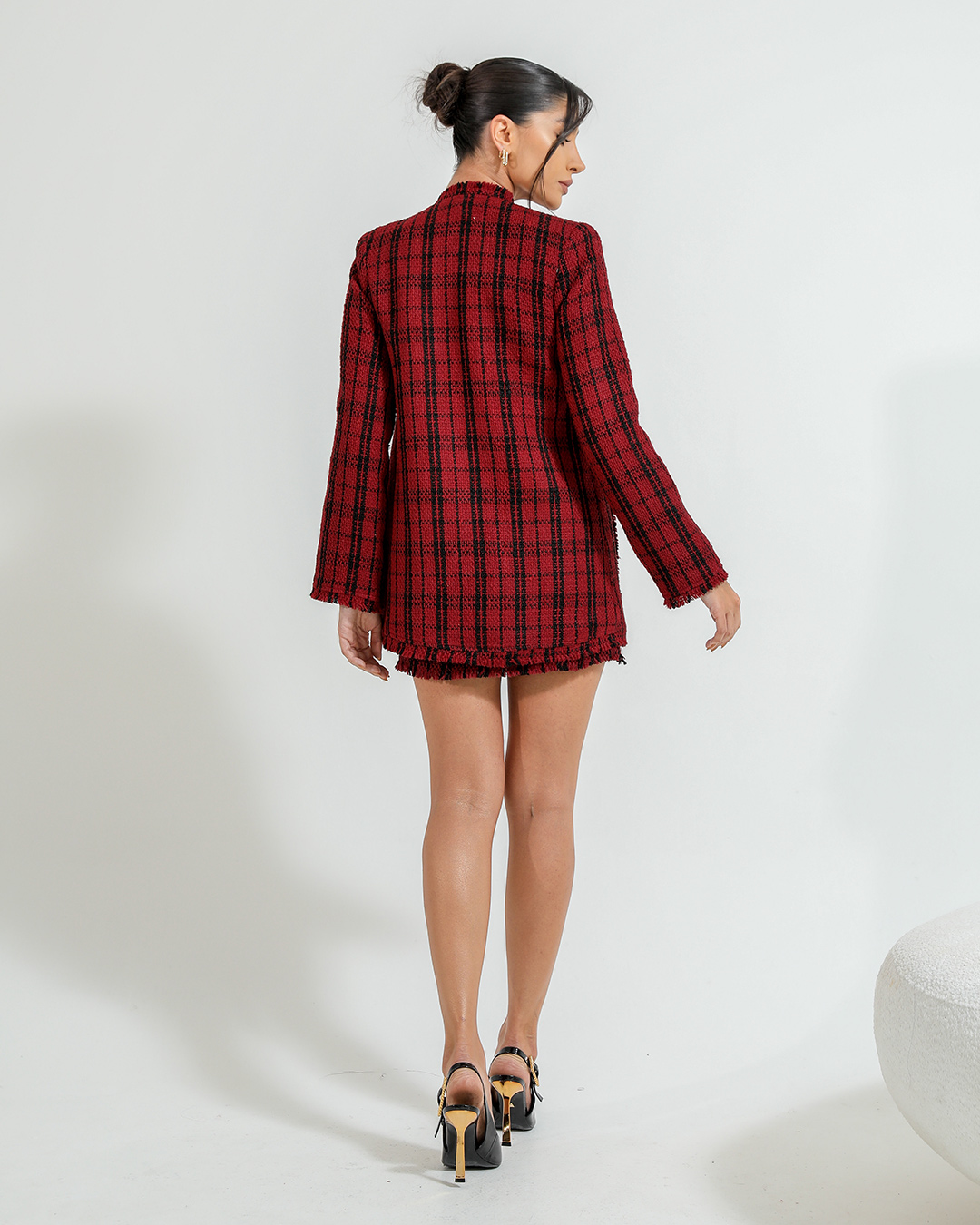 Dot Clothing - Set Dot Clothing Shorts and Red Tweedy Blazer - 2377VERMELHO