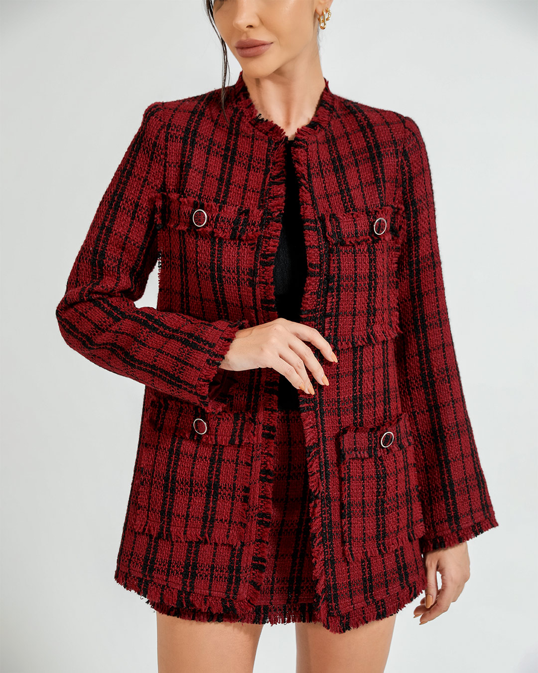 Dot Clothing - Set Dot Clothing Shorts and Red Tweedy Blazer - 2377VERMELHO