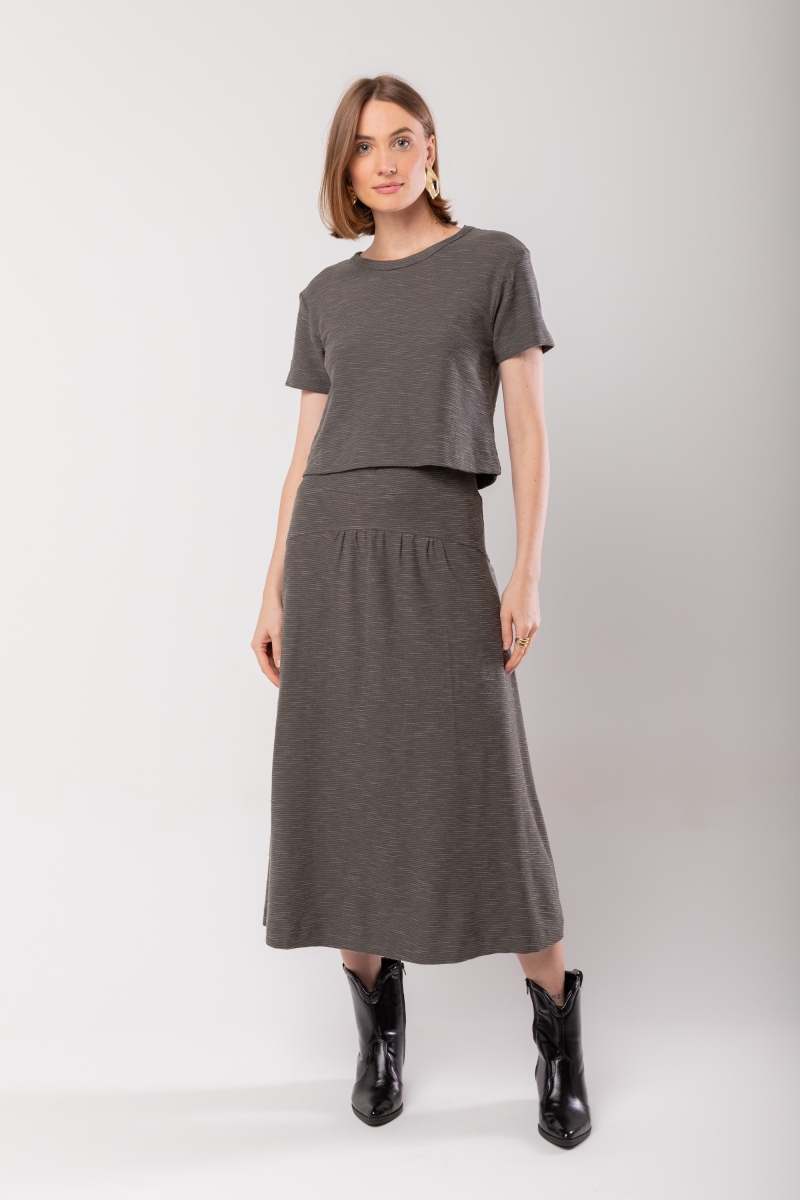 Hidrogênio - MIDI SKIRT WITH VAT AND POCKETS GRAY FLAME SWEATSHIRT - 20073030