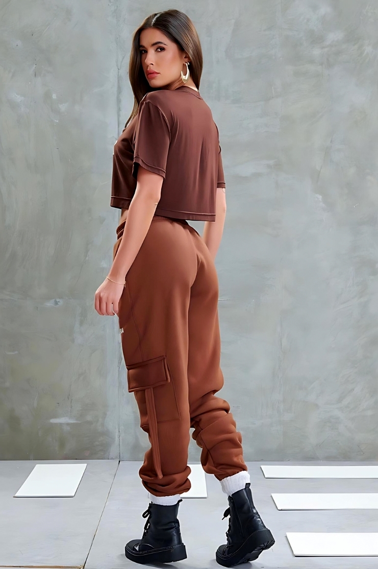 Maria Gueixa - MARIA GEISHA CARGO SWEATSHIRT PANTS BROWN - 11176