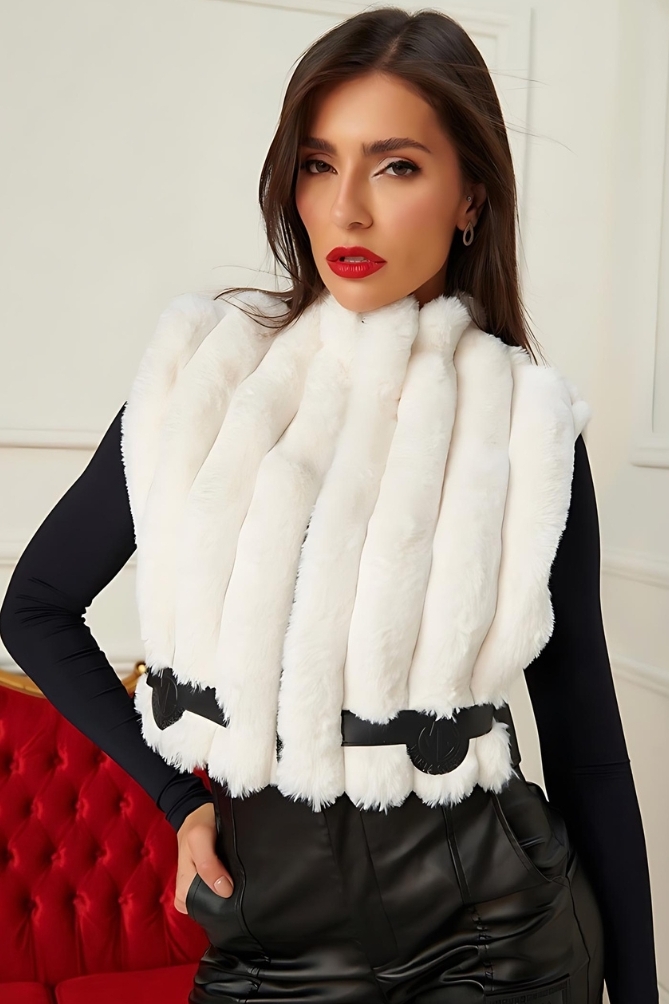 Maria Gueixa - LUXURY FUR VEST MARIA GUEIXA OFF WHITE - 11262OFF