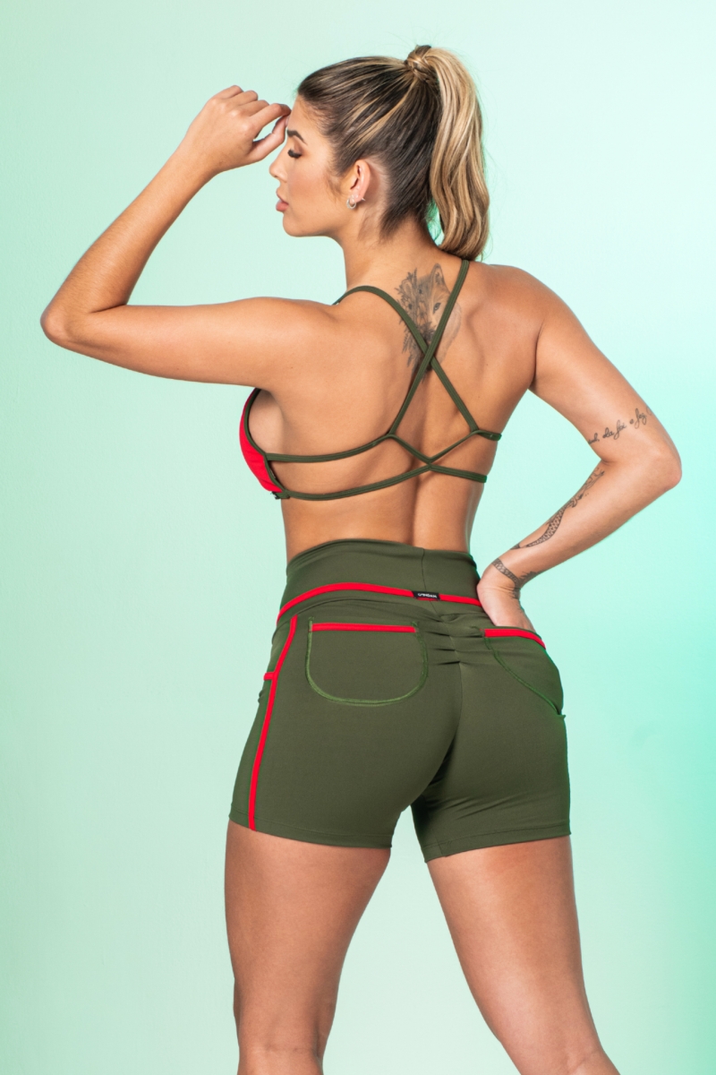 Canoan - Military Green and Red Algae Top - 79920