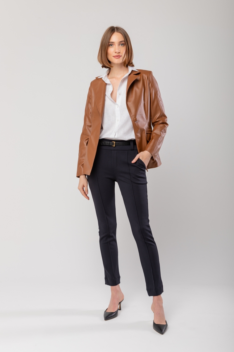 Hidrogênio - BROWN PU LEATHER BLAZER - 19982255