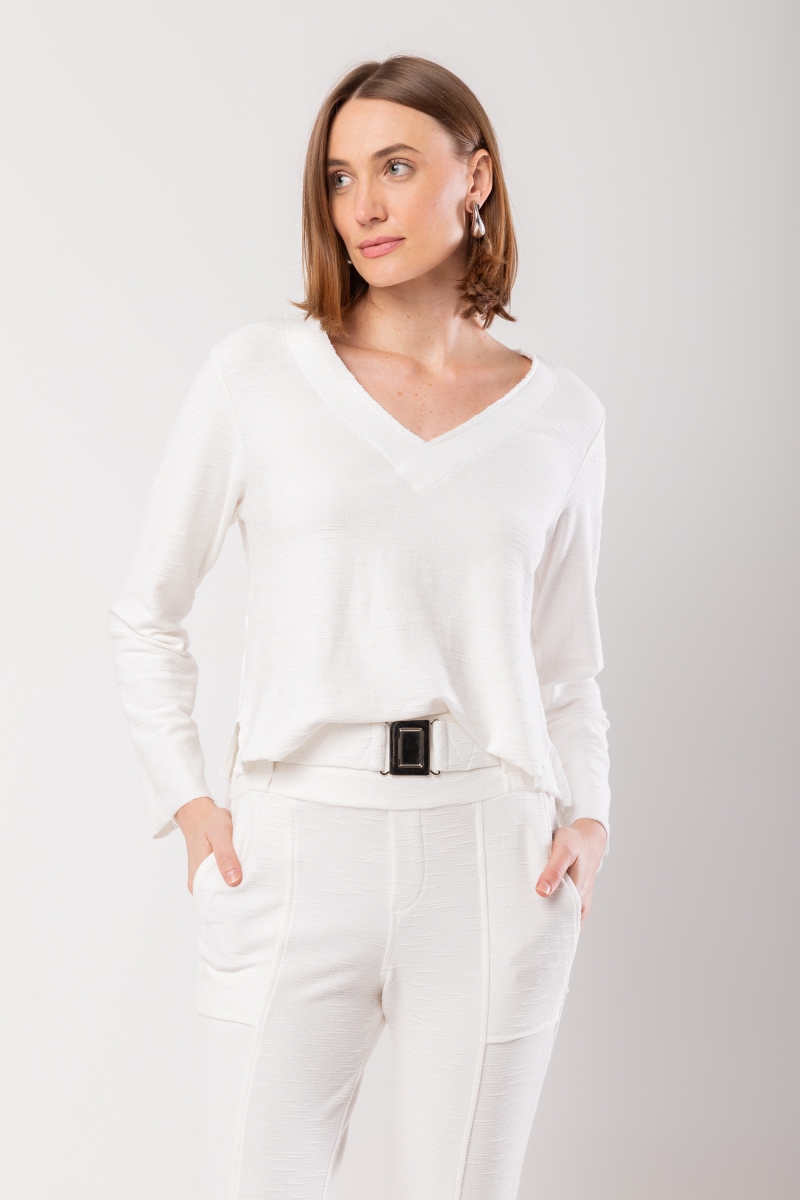 Hidrogênio - MG LONGA OFF WHITE THREAD BLOUSE - 20057018