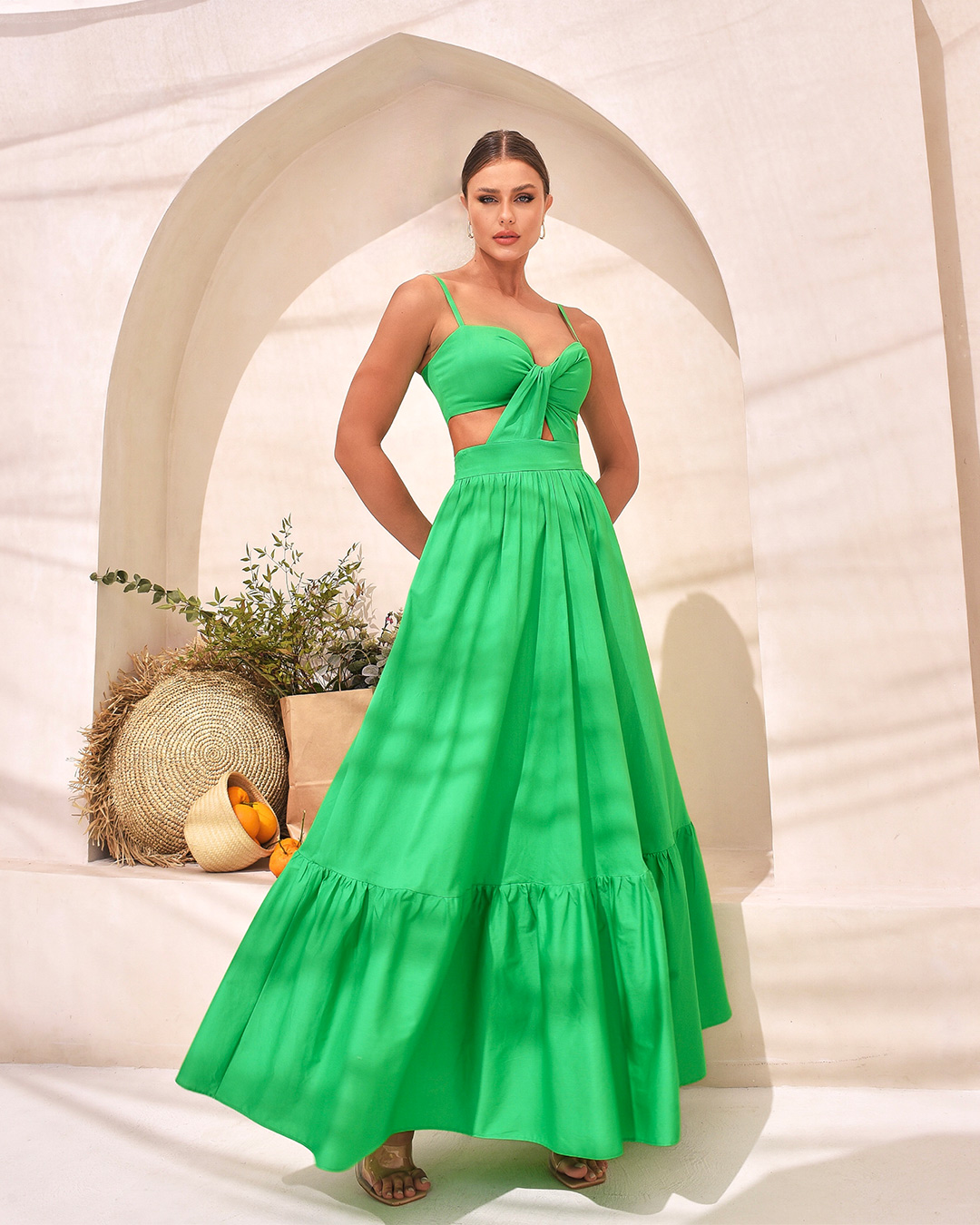 Dot Clothing - Vestido Dot Clothing Longo Transpasse Verde - 1873VERDE