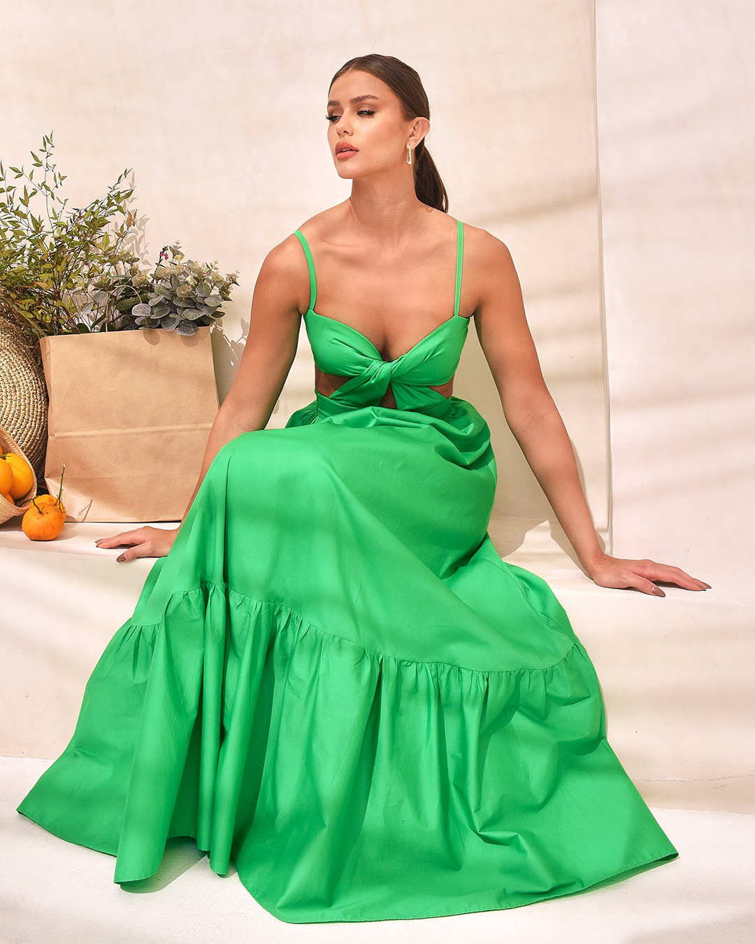 Dot Clothing - Vestido Dot Clothing Longo Transpasse Verde - 1873VERDE