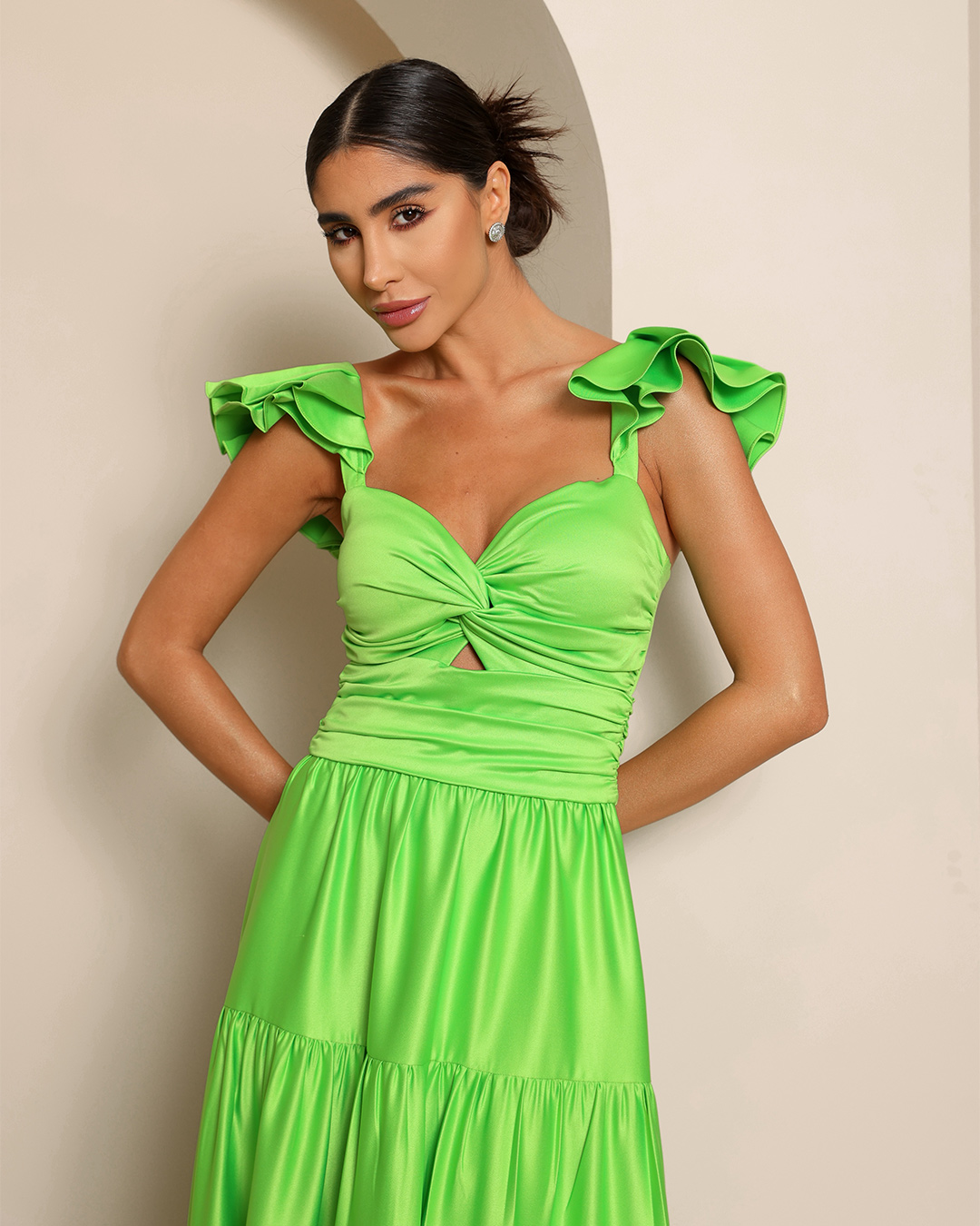 Dot Clothing - Dress Dot Clothing Long Satin Black - 1855VERDE