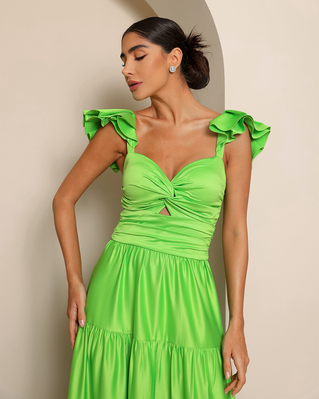 Dot Clothing - Dress Dot Clothing Long Satin Black - 1855VERDE