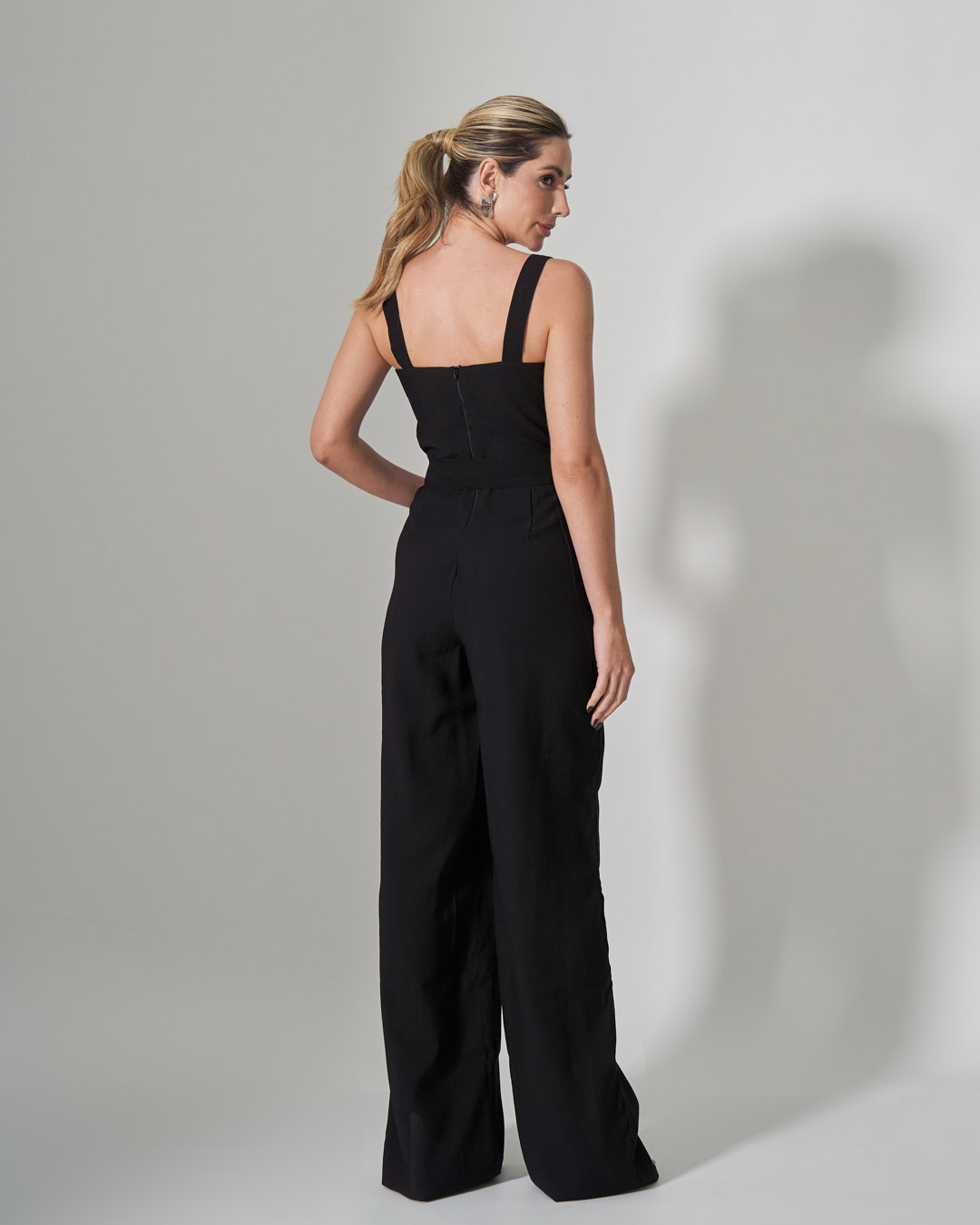 Miss Misses - Miss Misses Jumpsuit with Cross Bust Detail Black - 54187PRETO