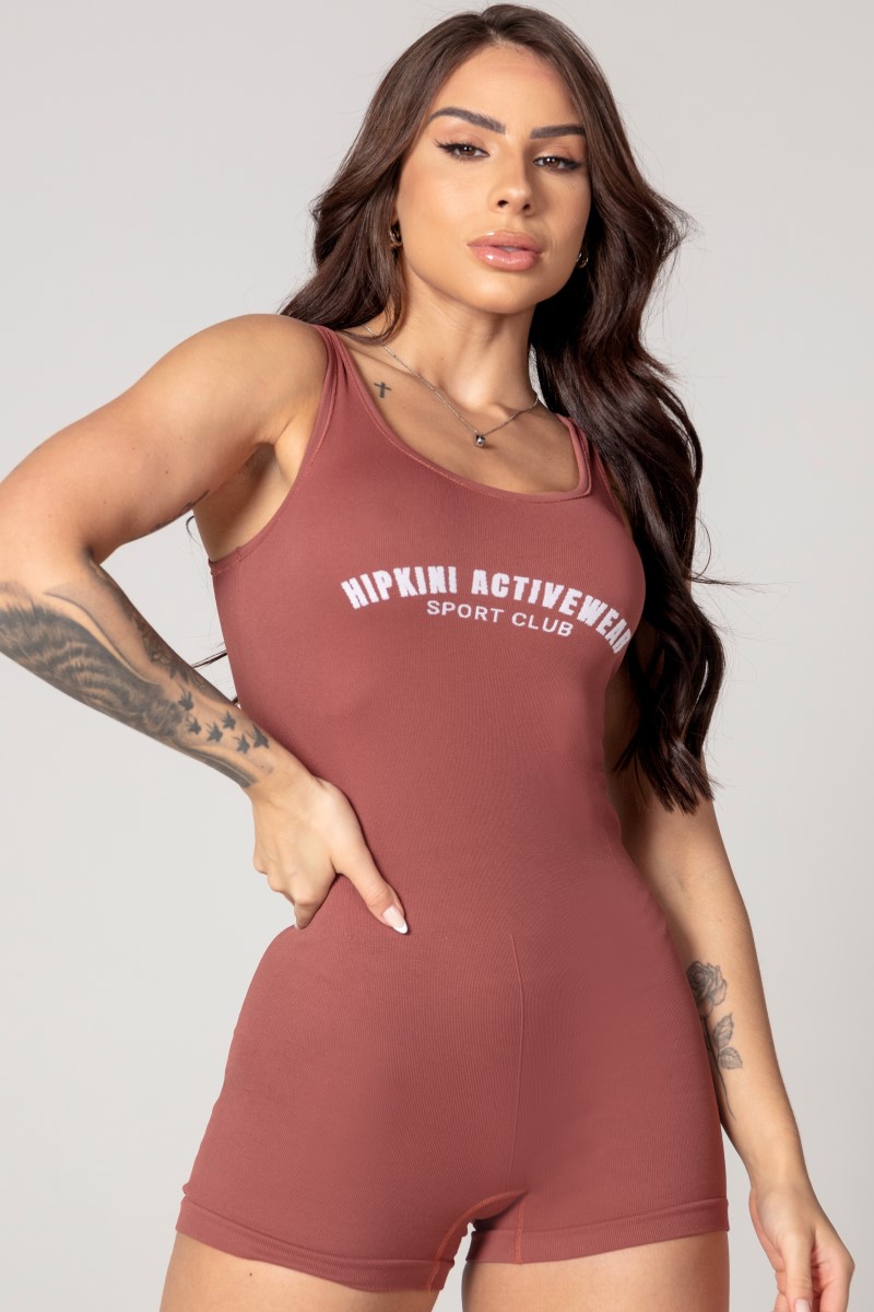 Hipkini - Athleisure Seamless Romper Brown - 33330629