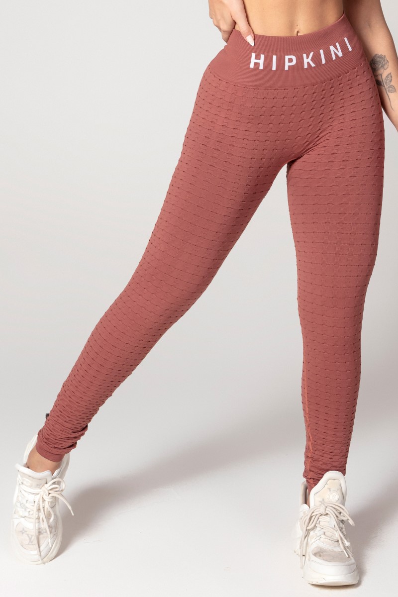 Hipkini - Legging Seamless Athleisure Brocada Marrom - 33330631