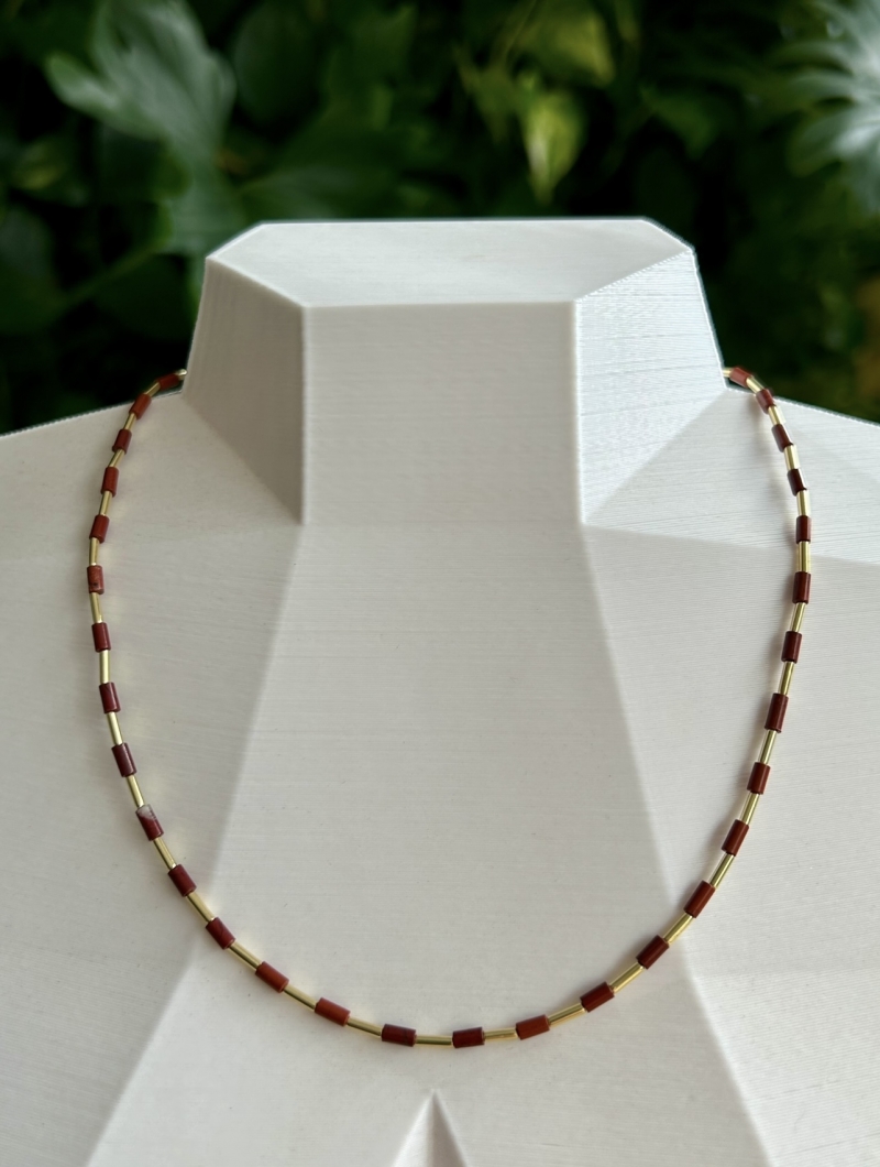 Mikabe - Red Jasper Stone Necklace - MK1746
